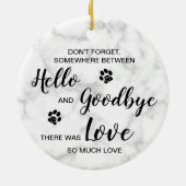 Marble-Erinnerung Zitat Pet Memorial Hund Foto Keramik Ornament (Hinten)
