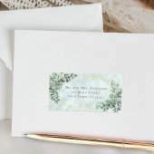 Marble Eucalyptus Greenery Gold Wedding Address Adressaufkleber
