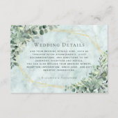 Marble Eukalyptus Greenery Gold Wedding Details Begleitkarte (Vorderseite)