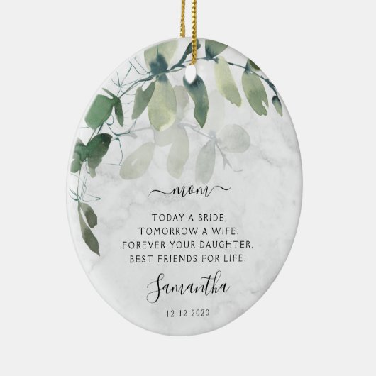 Marble Eukalyptus Mutter der Bride Keepake Keramik Ornament (Rechts)