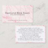 Marble Eyelash Extensions Aftercare Business Card Visitenkarte (Vorne/Hinten)