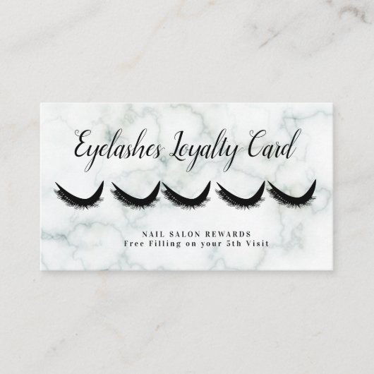 Marble Eyelashes Loyalty Visitenkarte (Vorderseite)