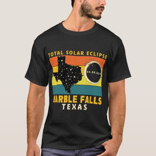 Marble Falls Texas Total Solar Eclipse 2024 T-Shirt (Vorderseite)