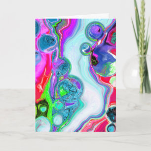Marble Farbenfrohe Fluid Art Geburtstag Karte
