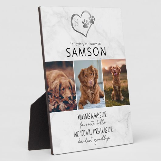 Marble Favorite Hallo Hardest Goodbye Memorial Fotoplatte (Seite)