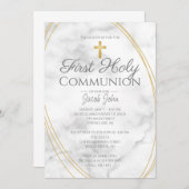 Marble First Heilige Kommunion Einladung (Vorne/Hinten)