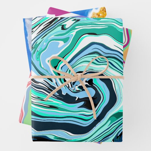 Marble Fluid Art Geschenkpapier Set (Beispiel)