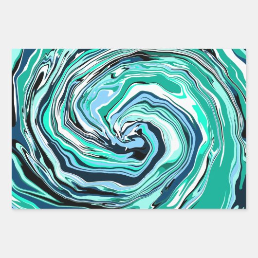 Marble Fluid Art Geschenkpapier Set (Vorderseite)