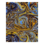 Marble Forms – Blue & Gold Abstract Art Poster (Vorderseite)