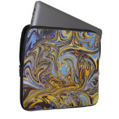 Marble Forms – Blue & Gold Art Mouse Pad Laptopschutzhülle (Vorne Rechts)