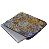 Marble Forms – Blue & Gold Art Mouse Pad Laptopschutzhülle (Vorne Knopf)