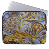 Marble Forms – Blue & Gold Art Mouse Pad Laptopschutzhülle (Vorderseite)