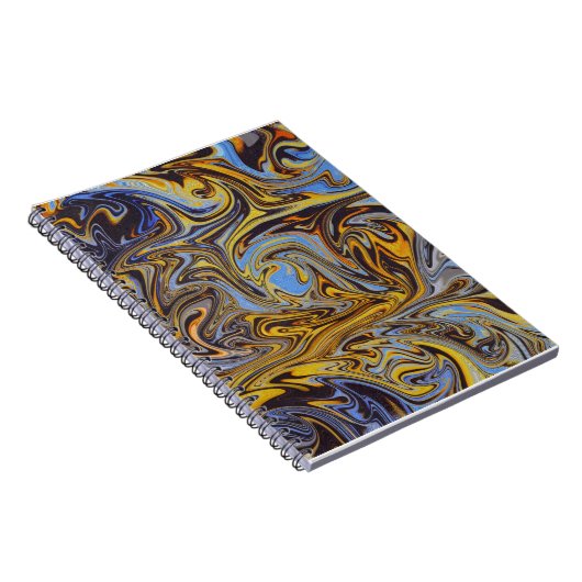Marble Forms – Blue & Gold Artistic Notebook Notizblock (Rechte Seite)