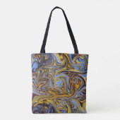 Marble Forms – Blue & Gold Artistic Tote Bag Tasche (Rückseite)