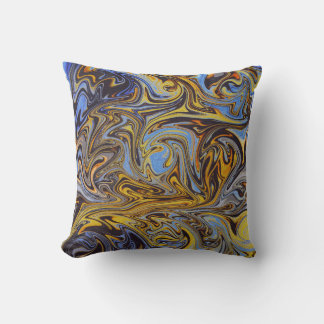 Marble Forms – Blue & Gold Decorative Pillow Kissen