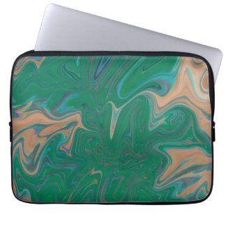 Marble Forms – Green & Gold Natural Flow Laptopschutzhülle