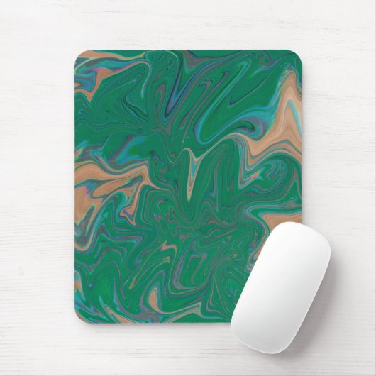 Marble Forms – Green & Gold Natural Flow Mousepad (Mit Mouse)