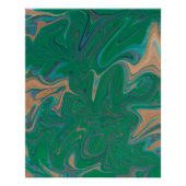 Marble Forms – Green & Gold Natural Flow Poster (Vorderseite)