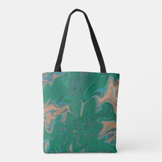 Marble Forms – Green & Gold Natural Flow Tasche (Rückseite)