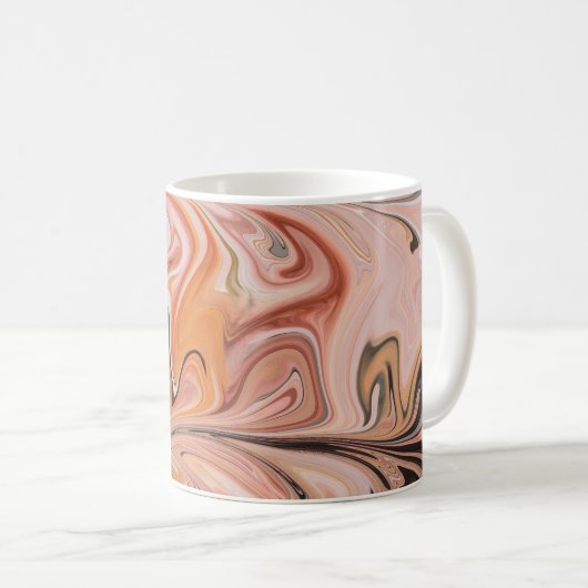 Marble Forms – Pink & Beige Soft Marble Kaffeetasse (VorderseiteRechts)