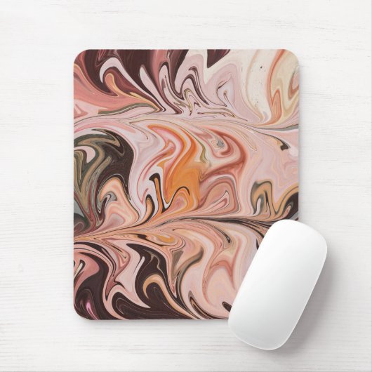 Marble Forms – Pink & Beige Soft Marble Mousepad (Mit Mouse)