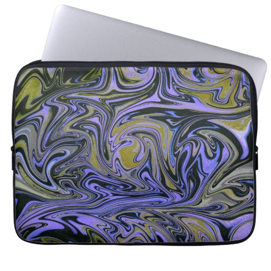 Marble Forms – Violet & Gold Mystic Energy Laptopschutzhülle (Vorderseite)