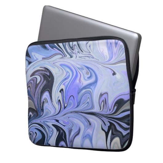 Marble Forms – White & Grey Minimal Texture Laptopschutzhülle (Vorderseite Links)