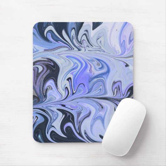 Marble Forms – White & Grey Minimal Texture Mousepad (Mit Mouse)