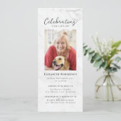 Marble Foto Beerdigung Digitale Einladung (Stehend Vorderseite)