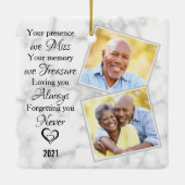 Marble Foto Beileid Memorials Keepake Keramikornament (Rückseite)