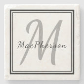 Marble für Personalisierten Monogramm Steinuntersetzer (Vorderseite)