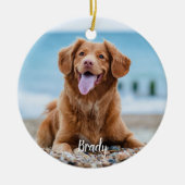 Marble-Gedächtnisquote Hunde Foto-Pet-Memorial Keramik Ornament (Vorne)