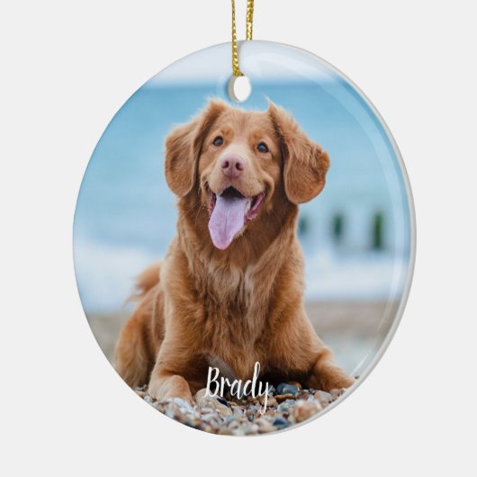 Marble-Gedächtnisquote Hunde Foto-Pet-Memorial Keramik Ornament (Links)