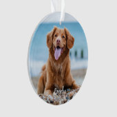 Marble-Gedächtnisquote Hunde Foto-Pet-Memorial Ornament (Vorderseite)