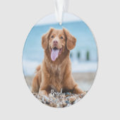 Marble-Gedächtnisquote Hunde Foto-Pet-Memorial Ornament (Vorderseite)
