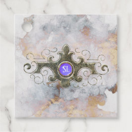 Marble Gemstone Monogram Geschenkanhänger