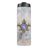 Marble Gemstone Monogram Thermosbecher (Vorderseite)