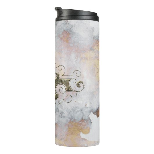 Marble Gemstone Monogram Thermosbecher (Nach rechts gedreht)