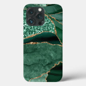 Marble Geode Gold Green Glitzer Agate Case-Mate iPhone Hülle (Rückseite)