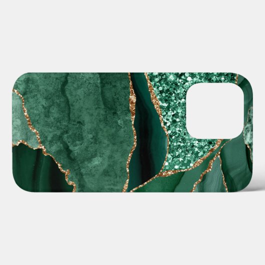 Marble Geode Gold Green Glitzer Agate Case-Mate iPhone Hülle (Rückseite (Horizontal))