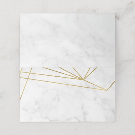 Marble Geometric Elegant Wedding Platzkarte (Außenseite Aufgefaltet)