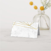 Marble Geometric Elegant Wedding Platzkarte (Vorderseite)