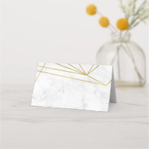 Marble Geometric Elegant Wedding Platzkarte