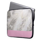 Marble Girly Minimal mit rosa Farbblock Laptopschutzhülle (Vorderseite Links)