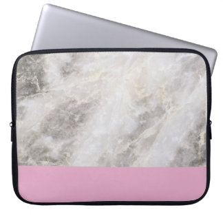 Marble Girly Minimal mit rosa Farbblock Laptopschutzhülle