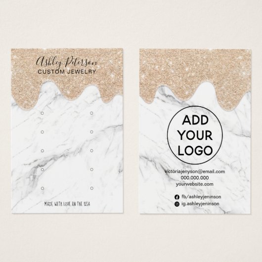 Marble Glitzer Tropfen Multistecker Ohrring-Anzeig (Vorne & Hinten)