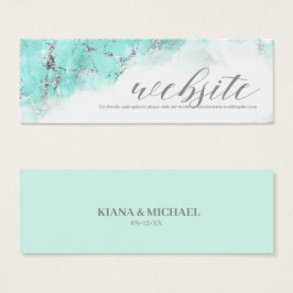 Marble Glitzer Wedding Website Aquamarin Silver ID