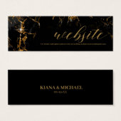 Marble Glitzer Wedding Website Black Gold ID644 (Vorne & Hinten)