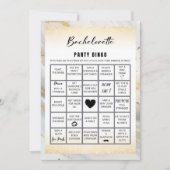 Marble Gold Bachelorette Bingo Party Game Einladung (Vorderseite)