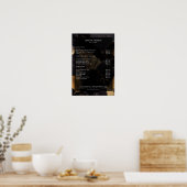 Marble Gold Black Salon Preisliste Poster (Küche)